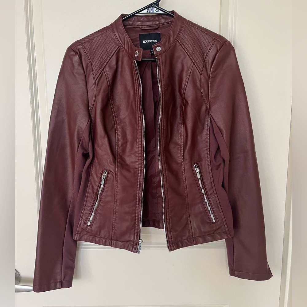 Women’s Express Brown Faux Leather Jacket